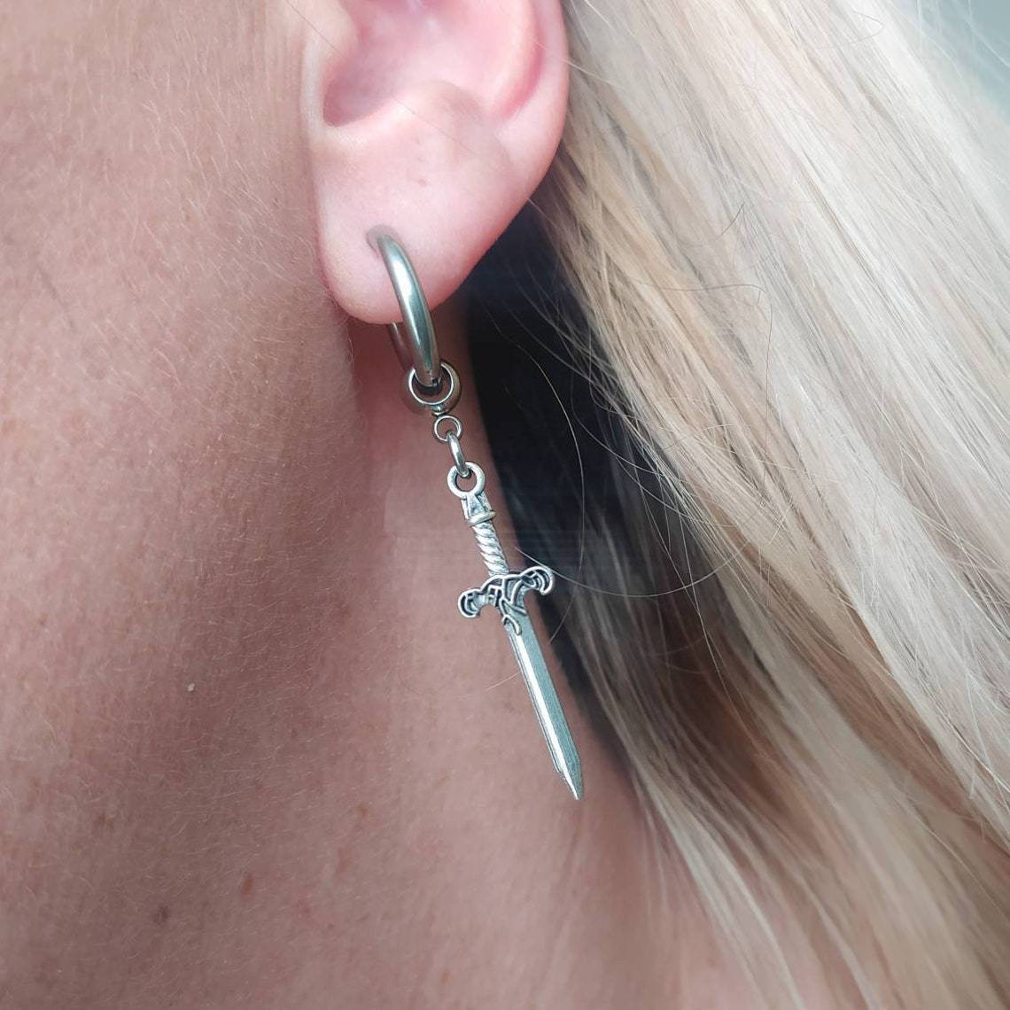 Silver Dagger Earrings