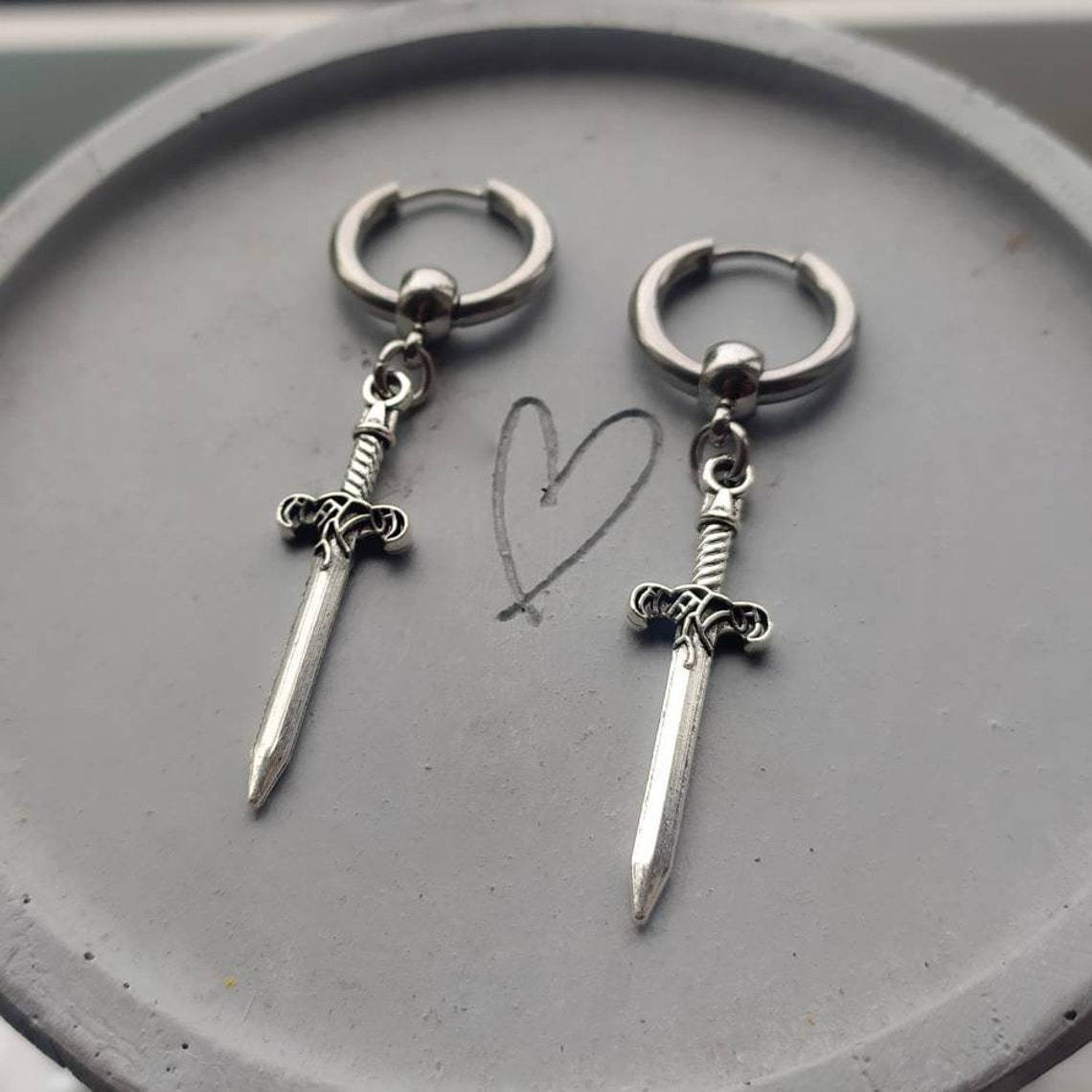 Silver Dagger Earrings