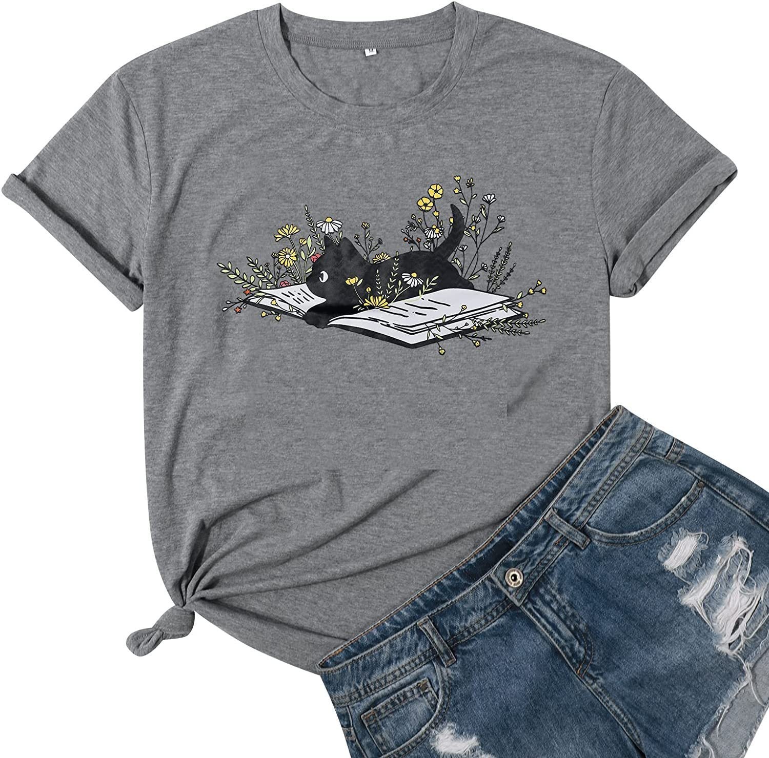 Booked Kitty Printed T-Shirt