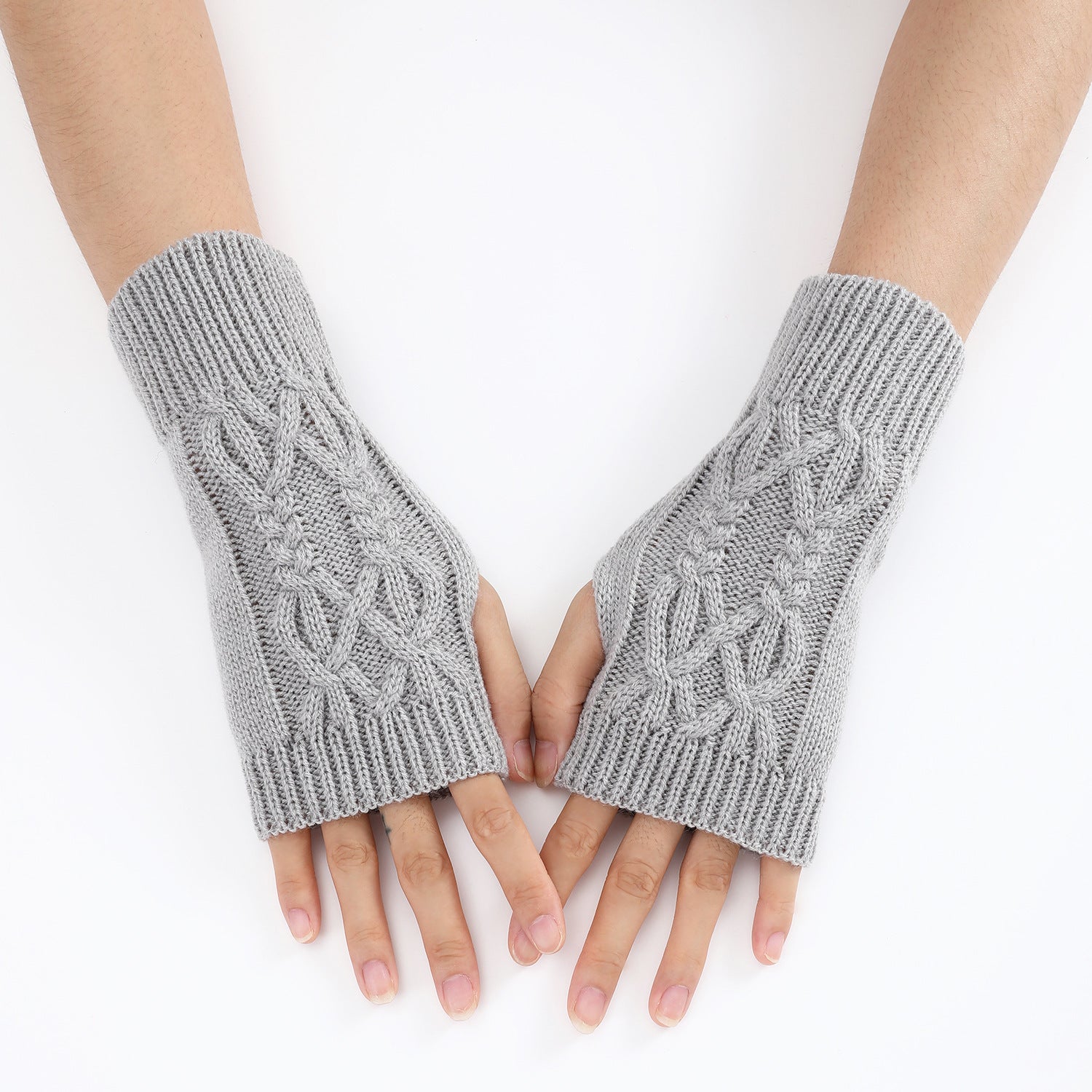 Open-Finger Knitted Gloves