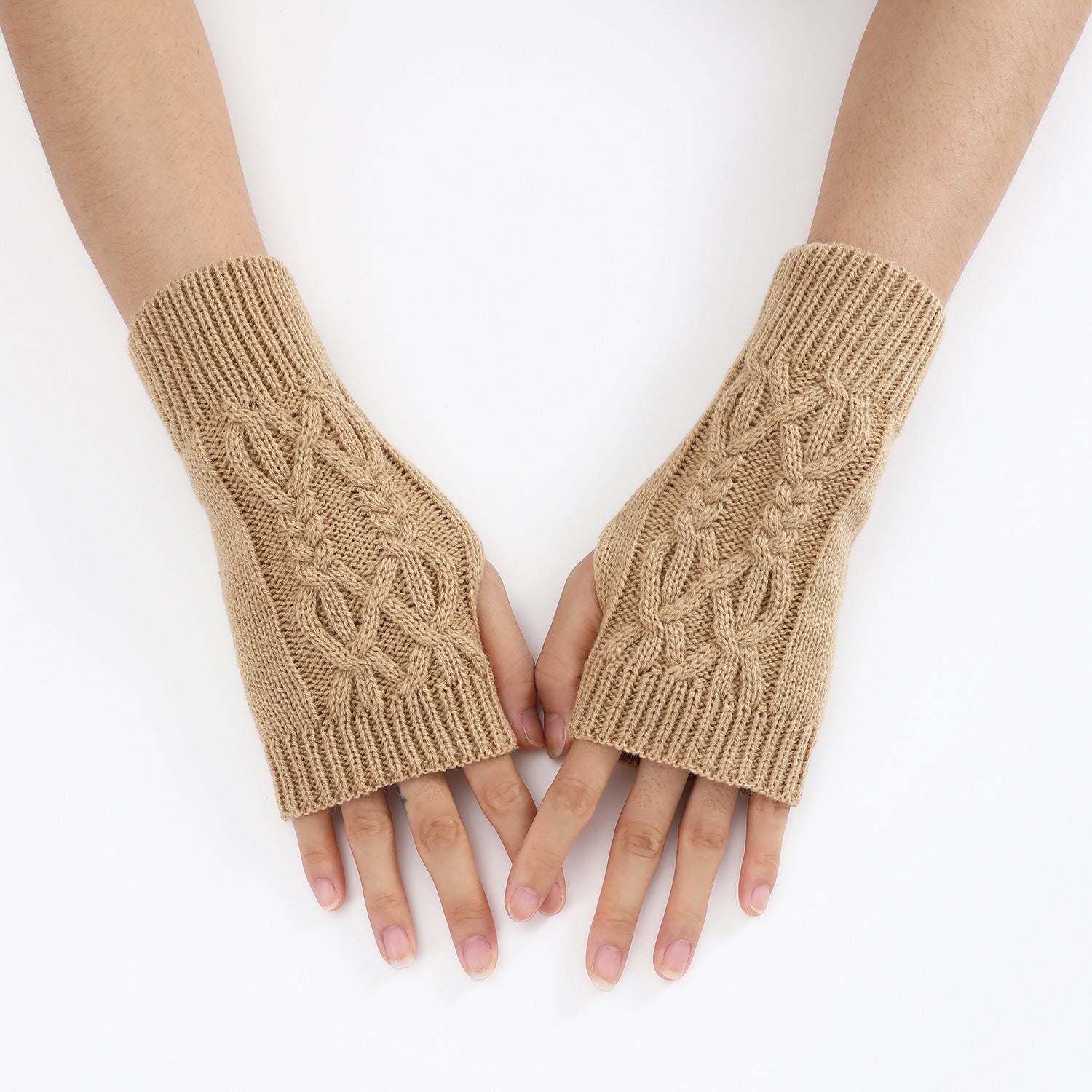 Open-Finger Knitted Gloves