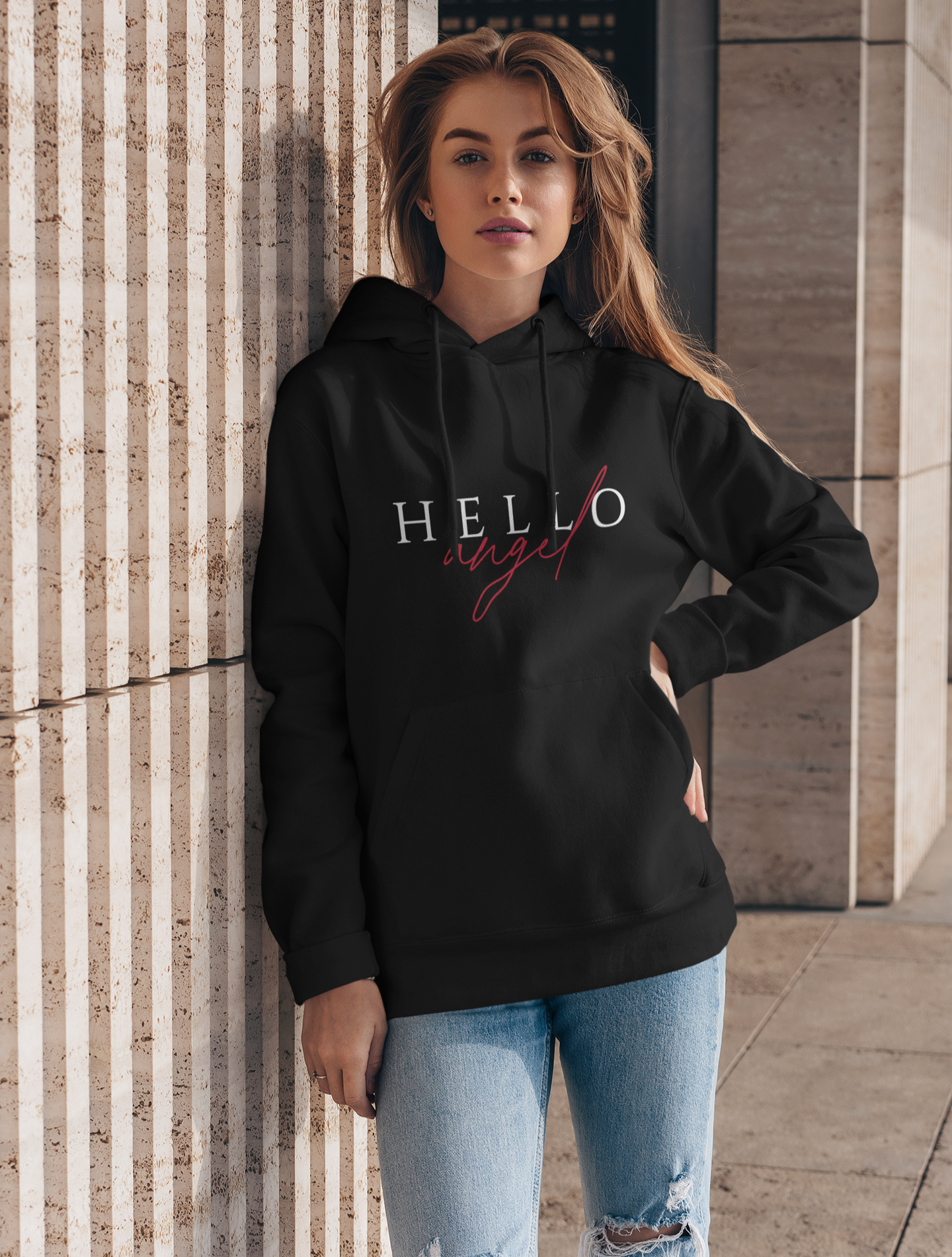 Cozy 'Hello Angel' Hooded Sweatshirt