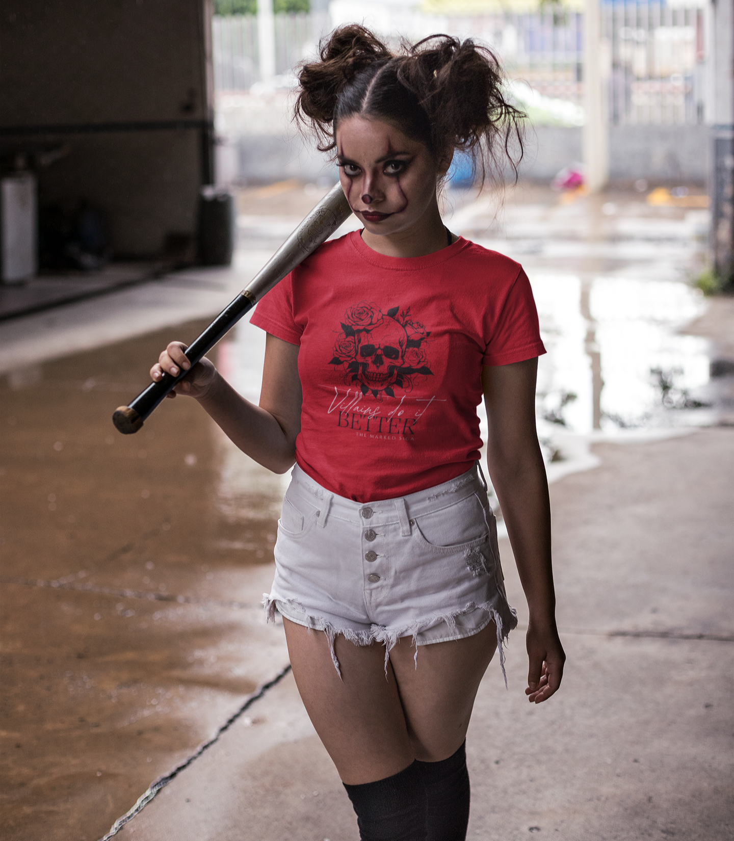 Red "Villain's Do it Better" Graphic Tee
